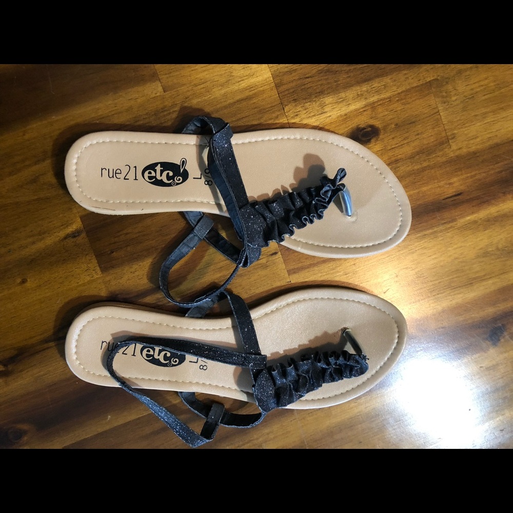 Rue 21 strapped black sandals.
